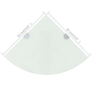 Scaffale Angolare con Supporto in Cristallo Vetro Bianco 35x35 cm cod mxl 33089