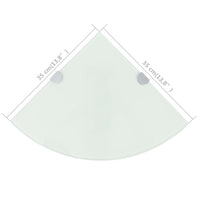 Scaffale Angolare con Supporto in Cristallo Vetro Bianco 35x35 cm 243859