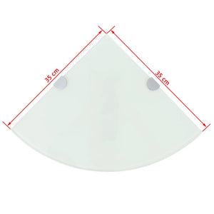 Mensola angolare di design con supporti cromati vetro bianco 35 x 35 cm 2702224/2