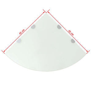 Scaffale Angolare con Supporti Cromati Vetro Bianco 45x45 cm cod mxl 33407