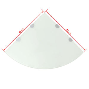 Mensola angolare di design con supporti cromati vetro bianco 45 x 45 cm 2702225/2