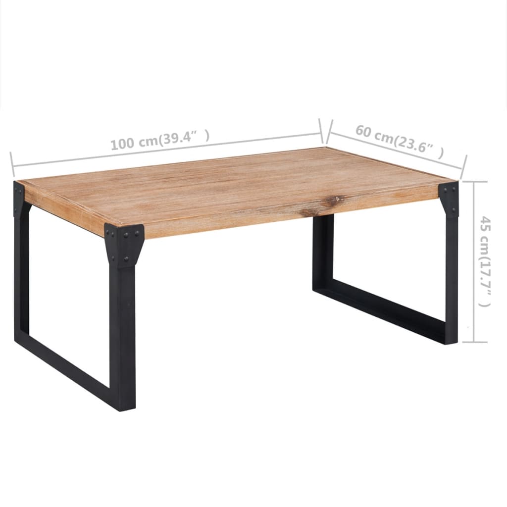 Tavolino da CaffÃ¨ in Legno Massello di Acacia 100x60x45 cm cod mxl 13810