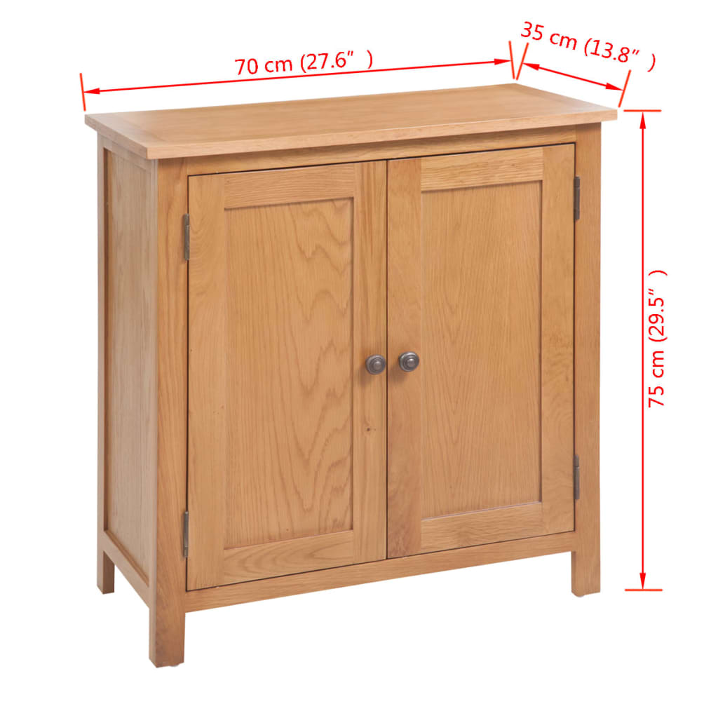 Credenza 70x35x75 cm in Legno Massello di Rovere 243933