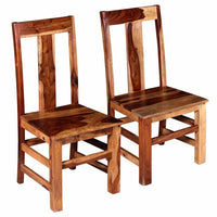 Set Sedie da Pranzo 2 pz in Legno Massello di Acacia