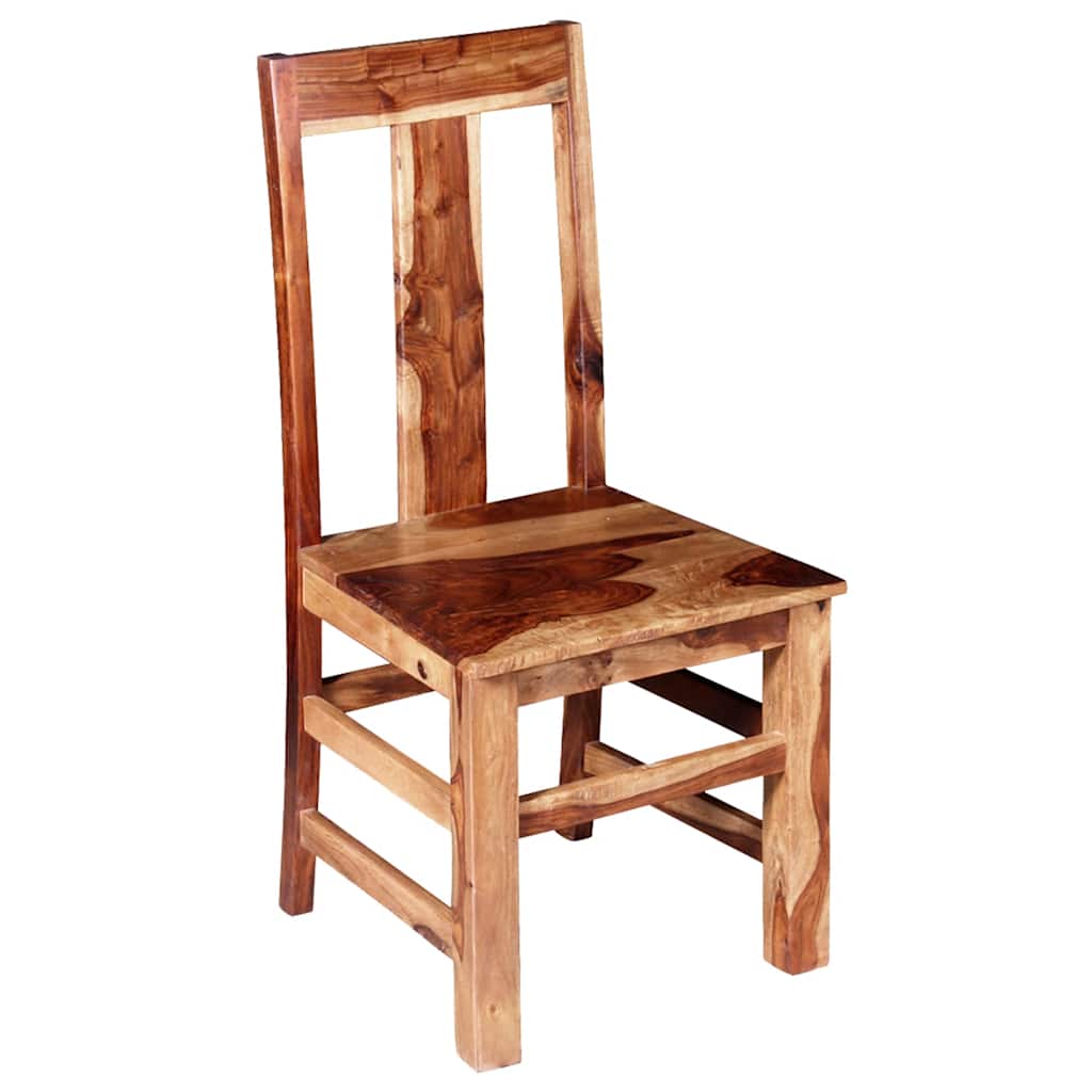 Set Sedie da Pranzo 2 pz in Legno Massello di Acacia