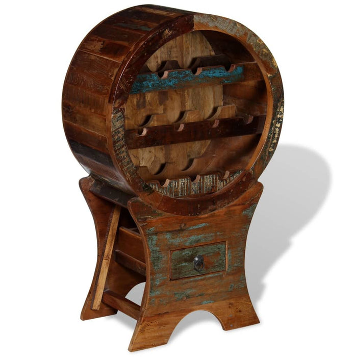 Portavini da 10 Bottiglie in Legno Massello di Recupero 243973