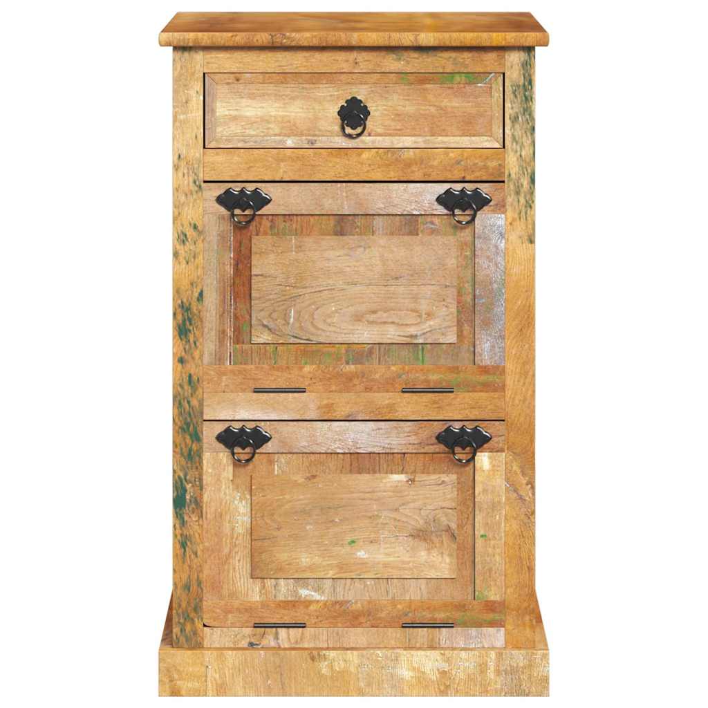 Scarpiera a 4 Livelli con Cassetto Legno Massello di Recupero 243974