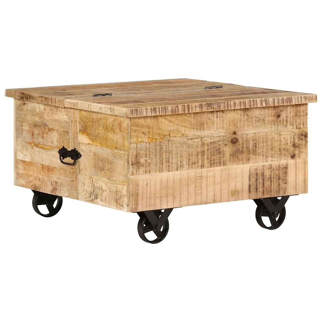 Tavolino da Salotto in Legno di Mango Grezzo 70x70x40 cm 243979