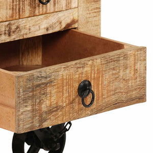 Tavolino da Salotto in Legno di Mango Grezzo 70x70x40 cm 243979