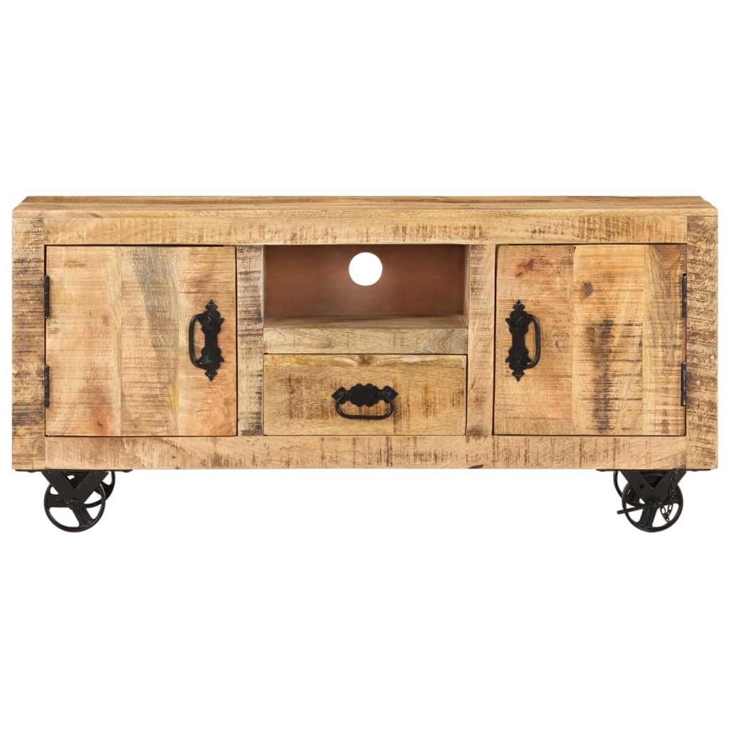 Mobile Porta TV in Legno Grezzo di Mango 110x30x50 cm 243983