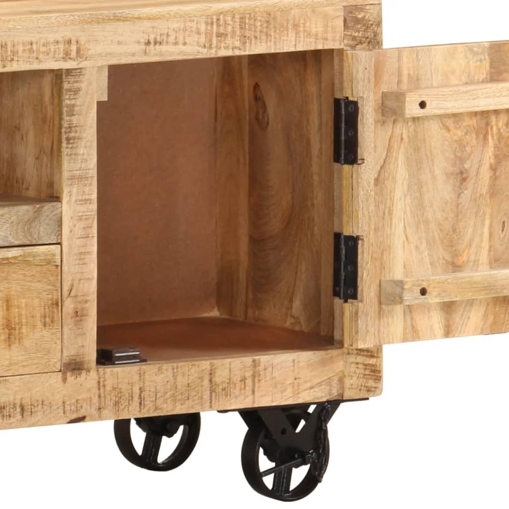 Mobile Porta TV in Legno Grezzo di Mango 110x30x50 cm 243983