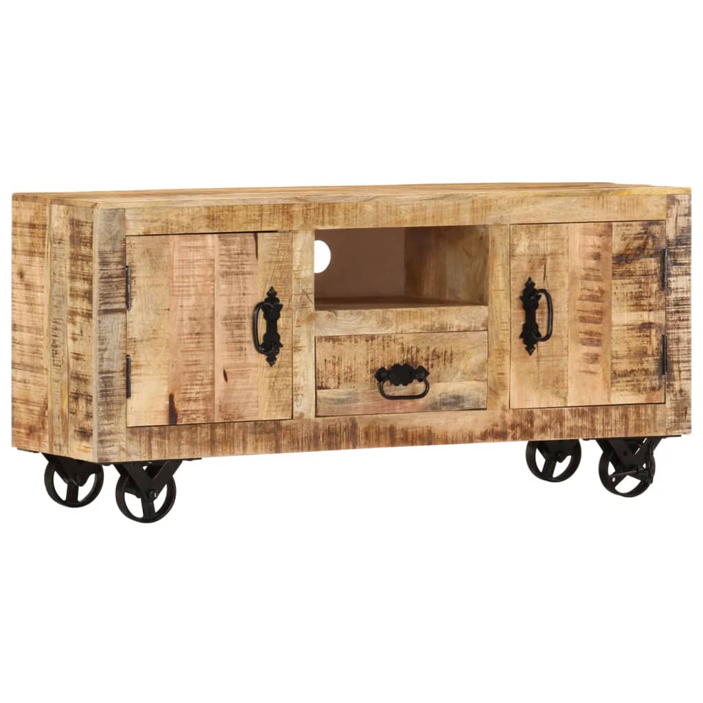 Mobile Porta TV in Legno Grezzo di Mango 110x30x50 cm 243983