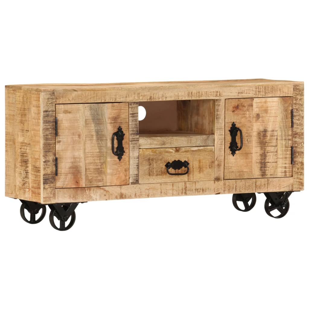 Mobile Porta TV in Legno Grezzo di Mango 110x30x50 cm 243983