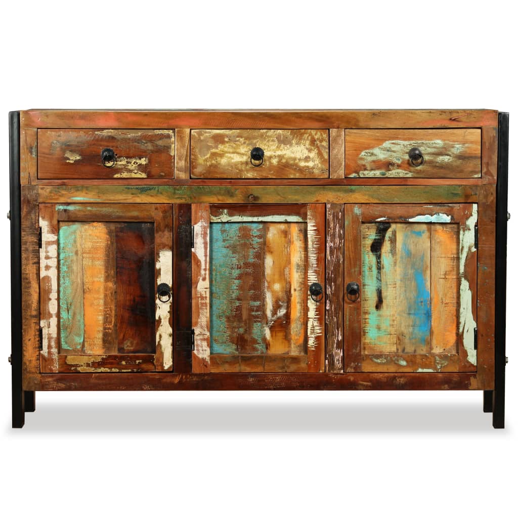 Credenza in Legno Massello di Recupero 120x35x76 cm 243984