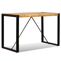 Tavolo da Pranzo in Legno Massello di Mango Grezzo 120 cm 243996