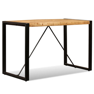 Tavolo da Pranzo in Legno Massello di Mango Grezzo 120 cm 243996