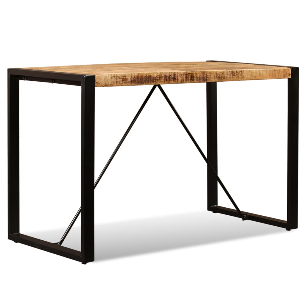 Tavolo da Pranzo in Legno Massello di Mango Grezzo 120 cm 243996