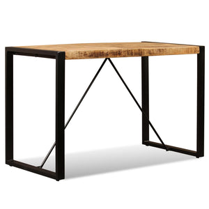 Tavolo da Pranzo in Legno Massello di Mango Grezzo 120 cm 243996