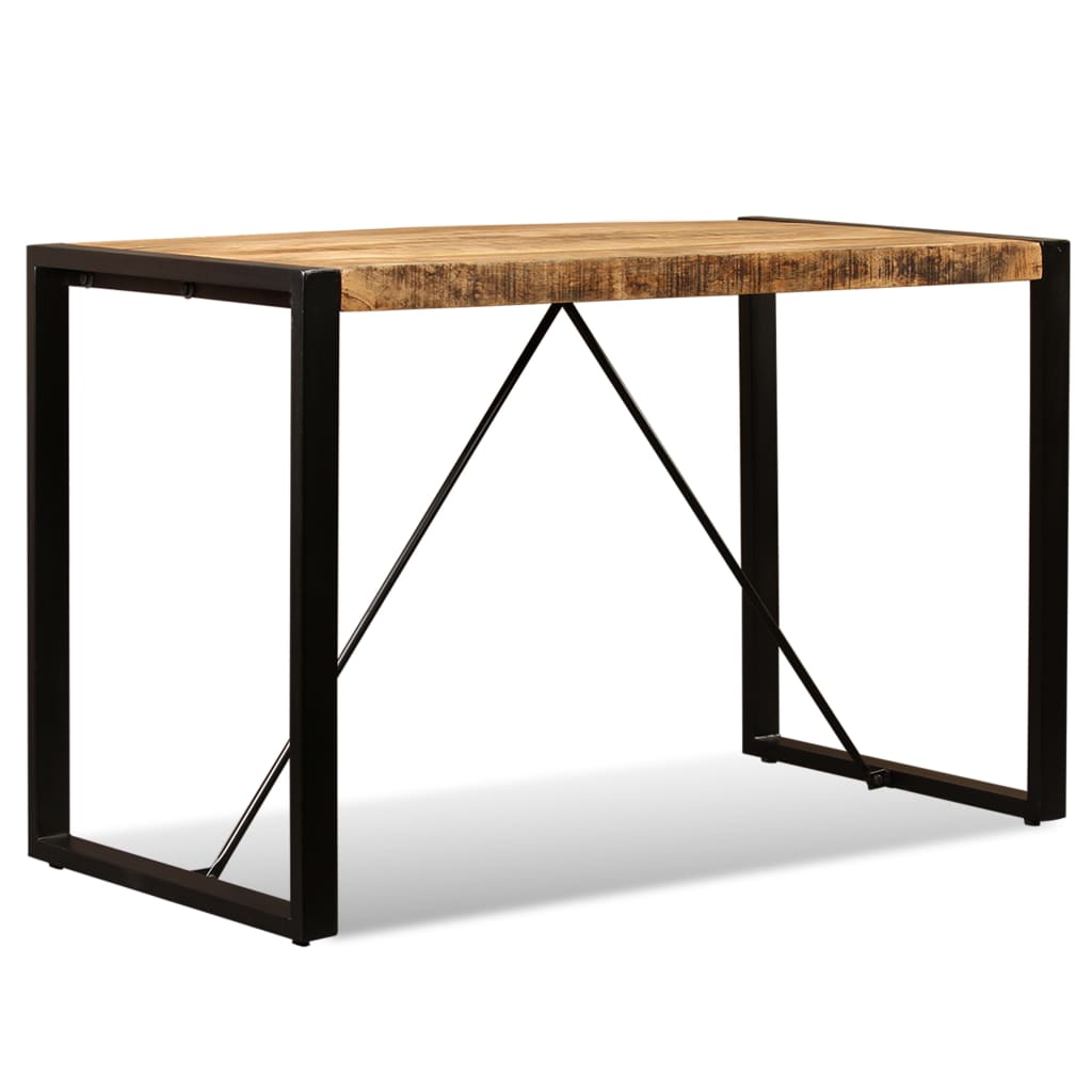 Tavolo da Pranzo in Legno Massello di Mango Grezzo 120 cm 243996