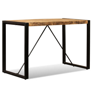 Tavolo da Pranzo in Legno Massello di Mango Grezzo 120 cm 243996