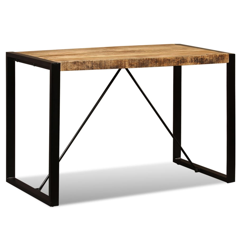 Tavolo da Pranzo in Legno Massello di Mango Grezzo 120 cm 243996