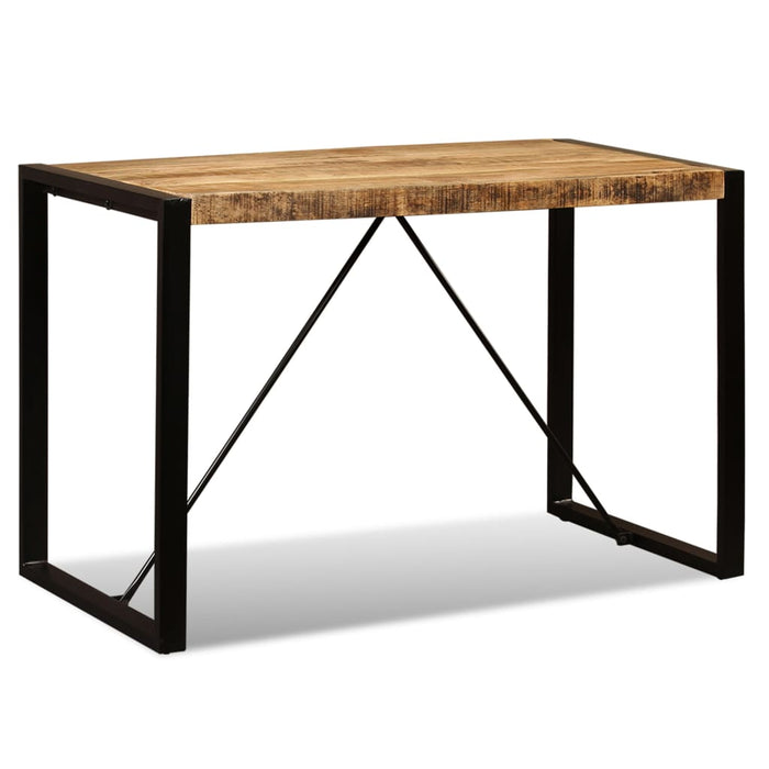 Tavolo da Pranzo in Legno Massello di Mango Grezzo 120 cm 243996