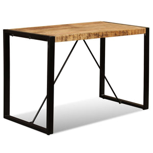 Tavolo da Pranzo in Legno Massello di Mango Grezzo 120 cm 243996