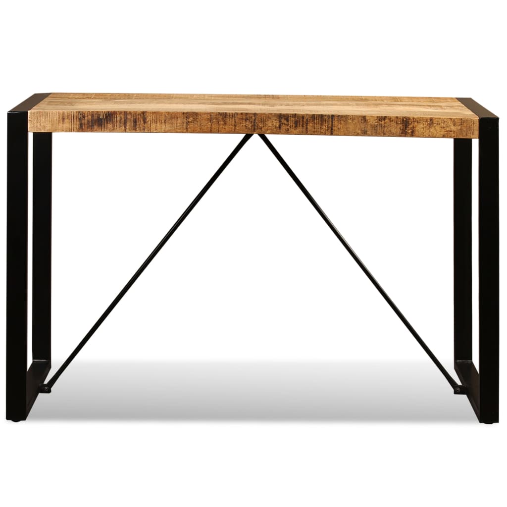 Tavolo da Pranzo in Legno Massello di Mango Grezzo 120 cm 243996
