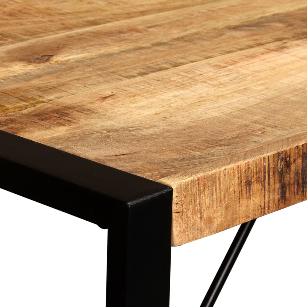 Tavolo da Pranzo in Legno Massello di Mango Grezzo 120 cm 243996