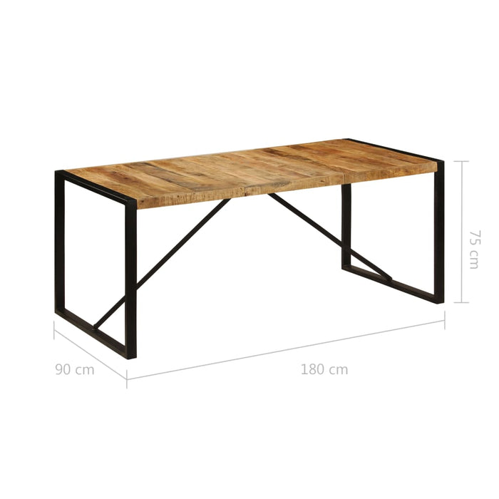 Tavolo da Pranzo in Legno Massello di Mango Grezzo 180 cm 243997