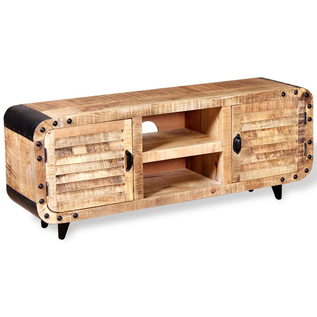 Mobile Porta TV in Legno Grezzo di Mango 120x30x50 cm 244009