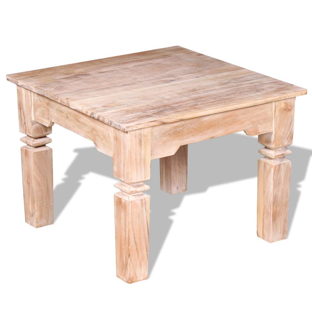 Tavolino da Salotto in Legno Massello di Acacia 60x60x45 cm 244052