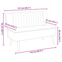 Divano in Tessuto 117x55,5x77 cm Grigio Chiaro 244070
