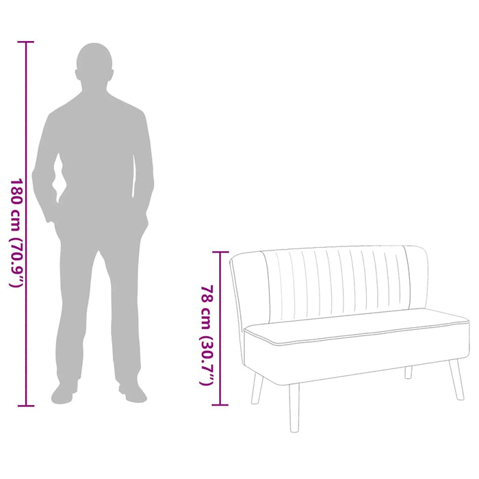 Divano in Tessuto 117x55,5x77 cm Grigio Chiaro 244070