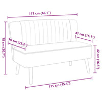 Divano in Tessuto 117x55,5x77 cm Grigio Scuro 244071