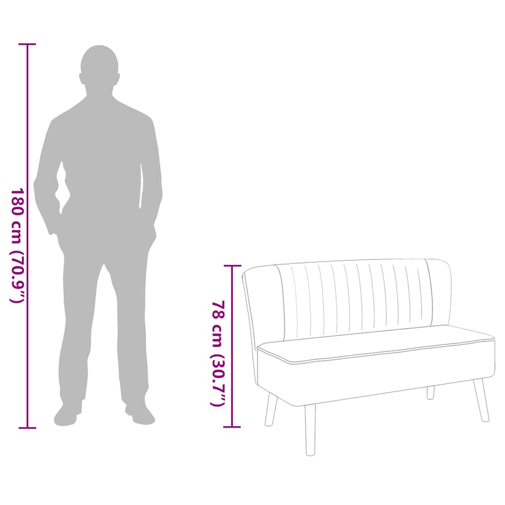 Divano in Tessuto 117x55,5x77 cm Blu 244072