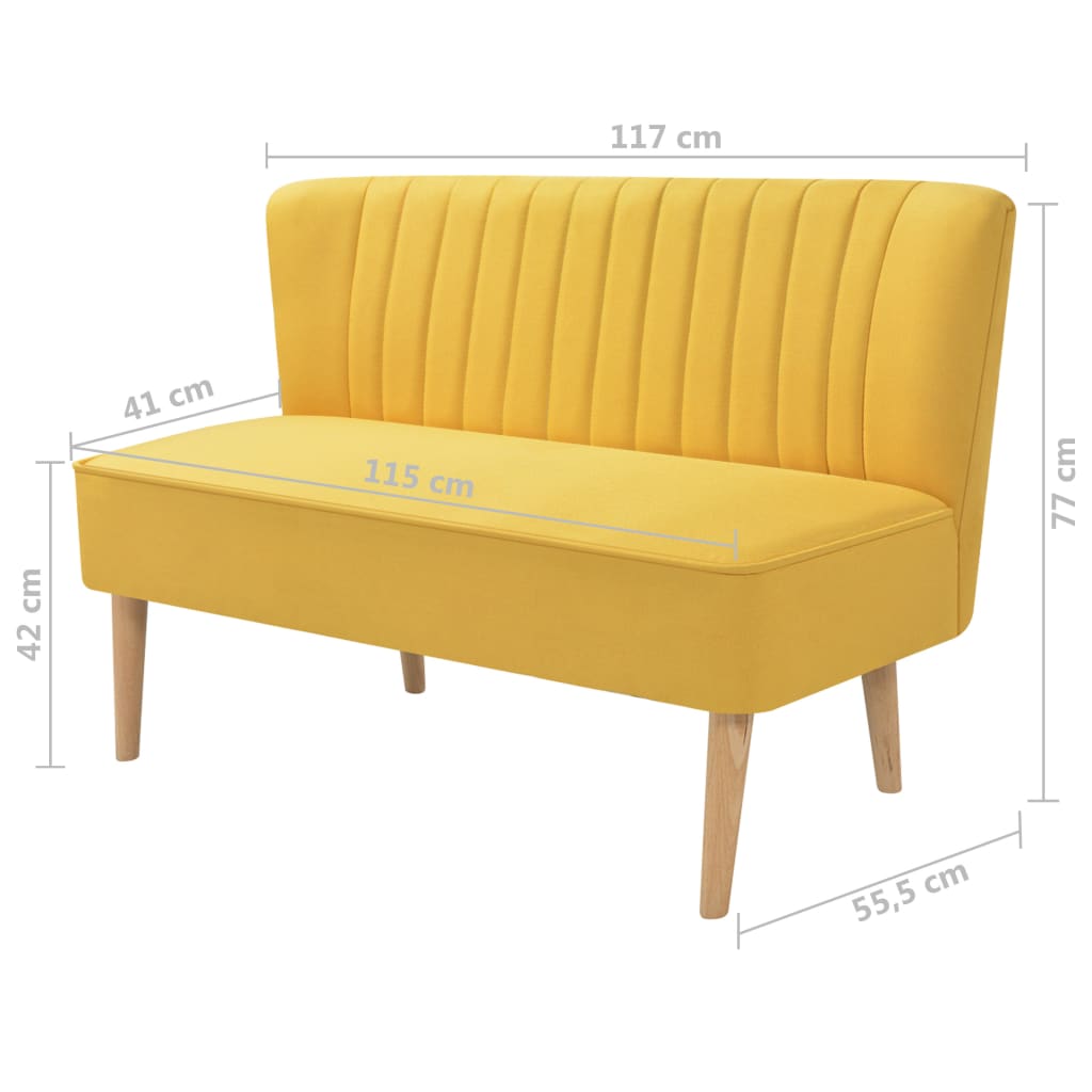 Divano in Stoffa 117x55,5x77 cm Giallo  cod mxl 68587