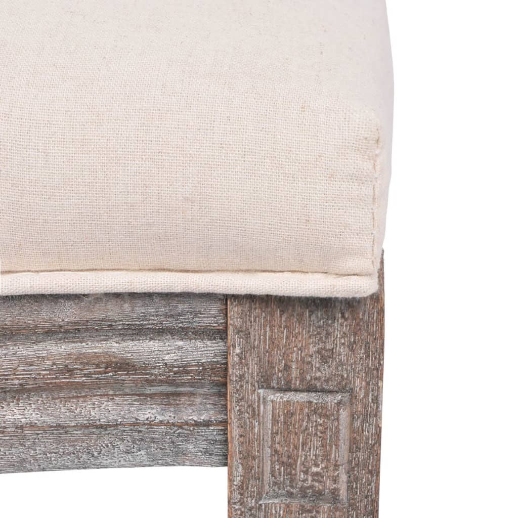 Sedie da Pranzo 2 pz Crema in Tessuto 244087