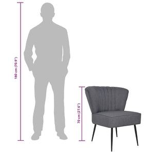 Sedia da Cocktail Grigio Scuro in Tessuto 244096