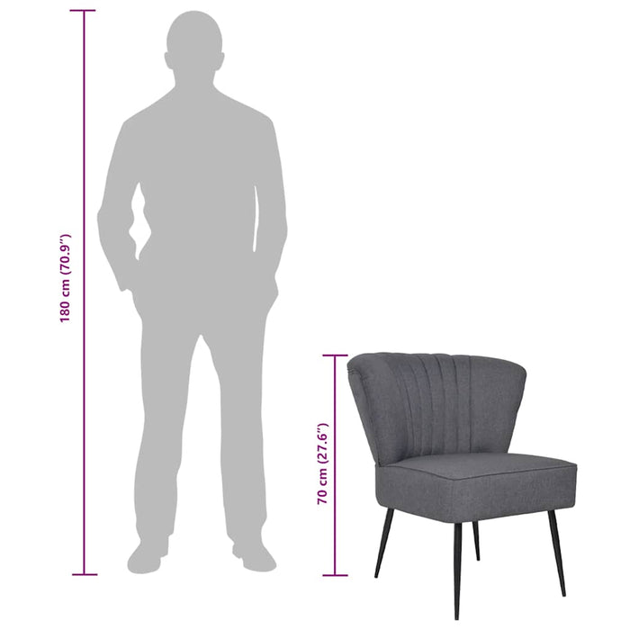 Sedia da Cocktail Grigio Scuro in Tessuto 244096