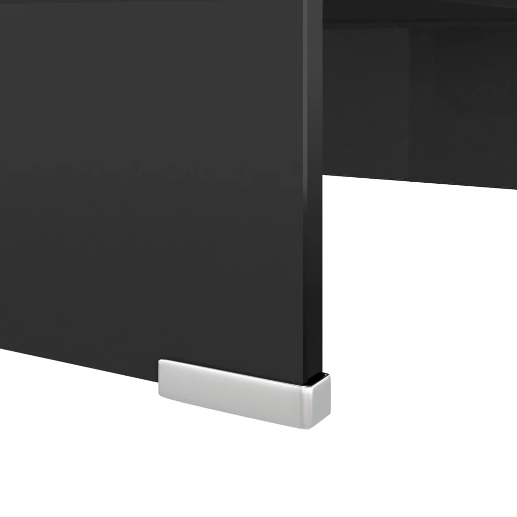 Mobile/Rialzo Porta TV in Vetro-Supporto per TV Nero 40x25x11 cm