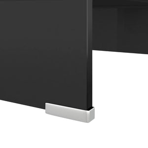 Mobile/Rialzo Porta TV in Vetro Nero 40x25x11 cm 244134