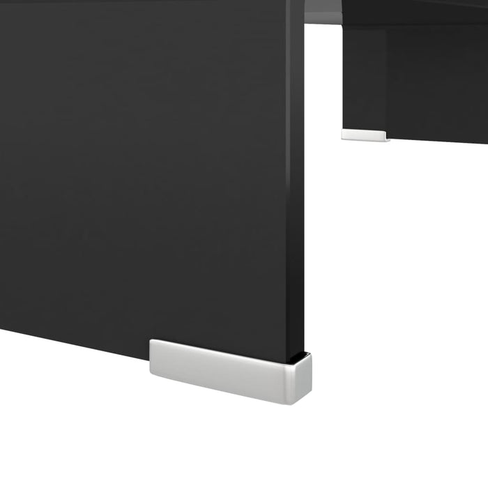 Mobile/Rialzo Porta TV in Vetro-Supporto per TV Nero 60x25x11 cm