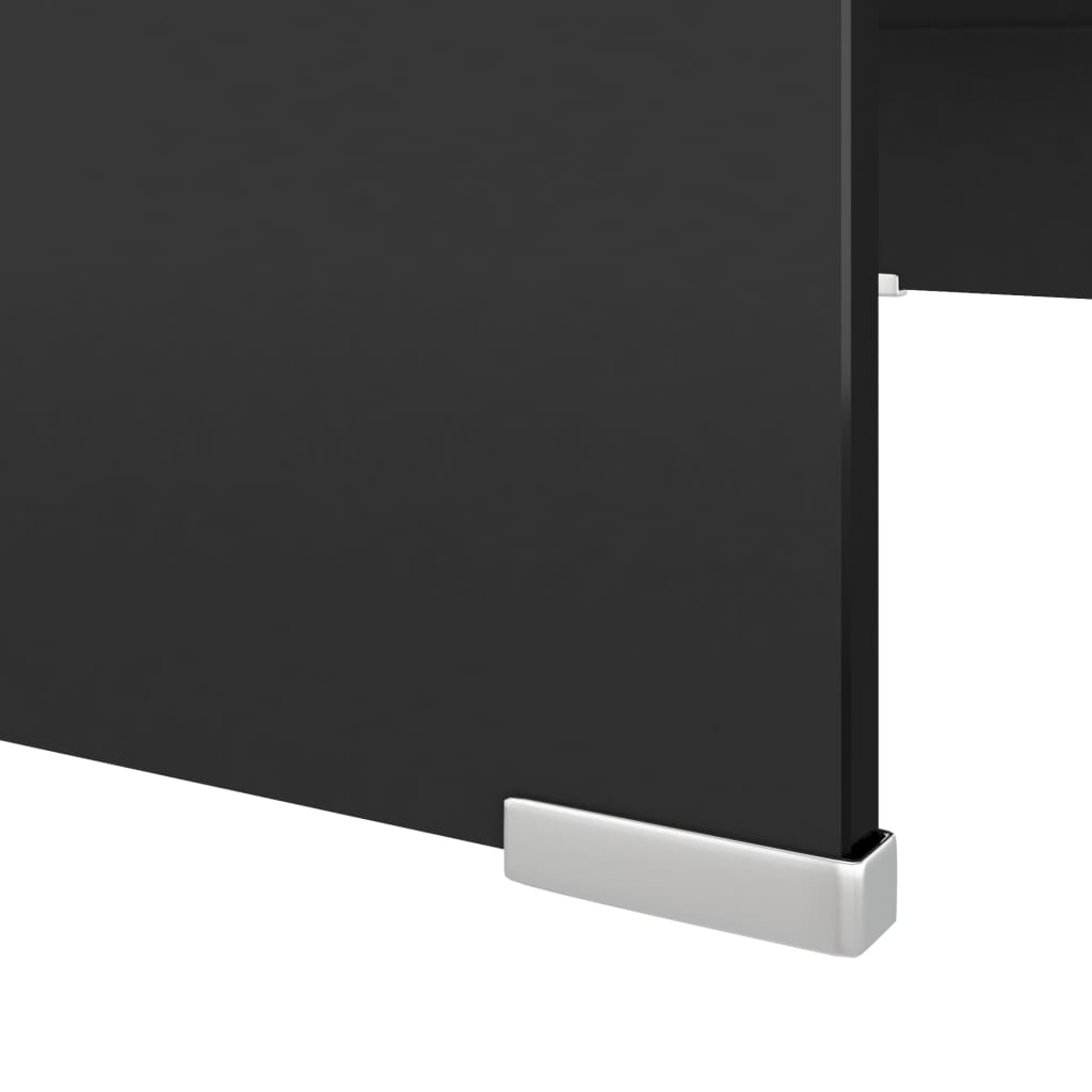 Mobile/Rialzo Porta TV in Vetro Nero 70x30x13 cm 244136