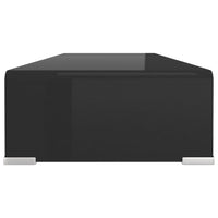 Mobile/Rialzo Porta TV in Vetro Nero 80x30x13 cm 244137