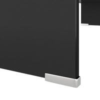 Mobile/Rialzo Porta TV in Vetro Nero 80x30x13 cm cod mxl 23835