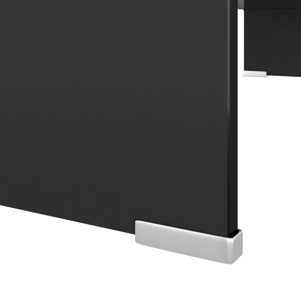 Mobile/Rialzo Porta TV in Vetro Nero 80x30x13 cm 244137