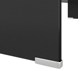 Mobile/Rialzo Porta TV in Vetro Nero 90x30x13 cm 244138