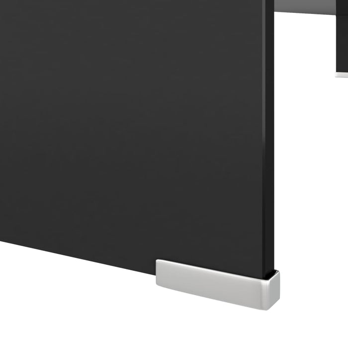 Mobile/Rialzo Porta TV-Supporto per TV in Vetro Nero 110x30x13 cm