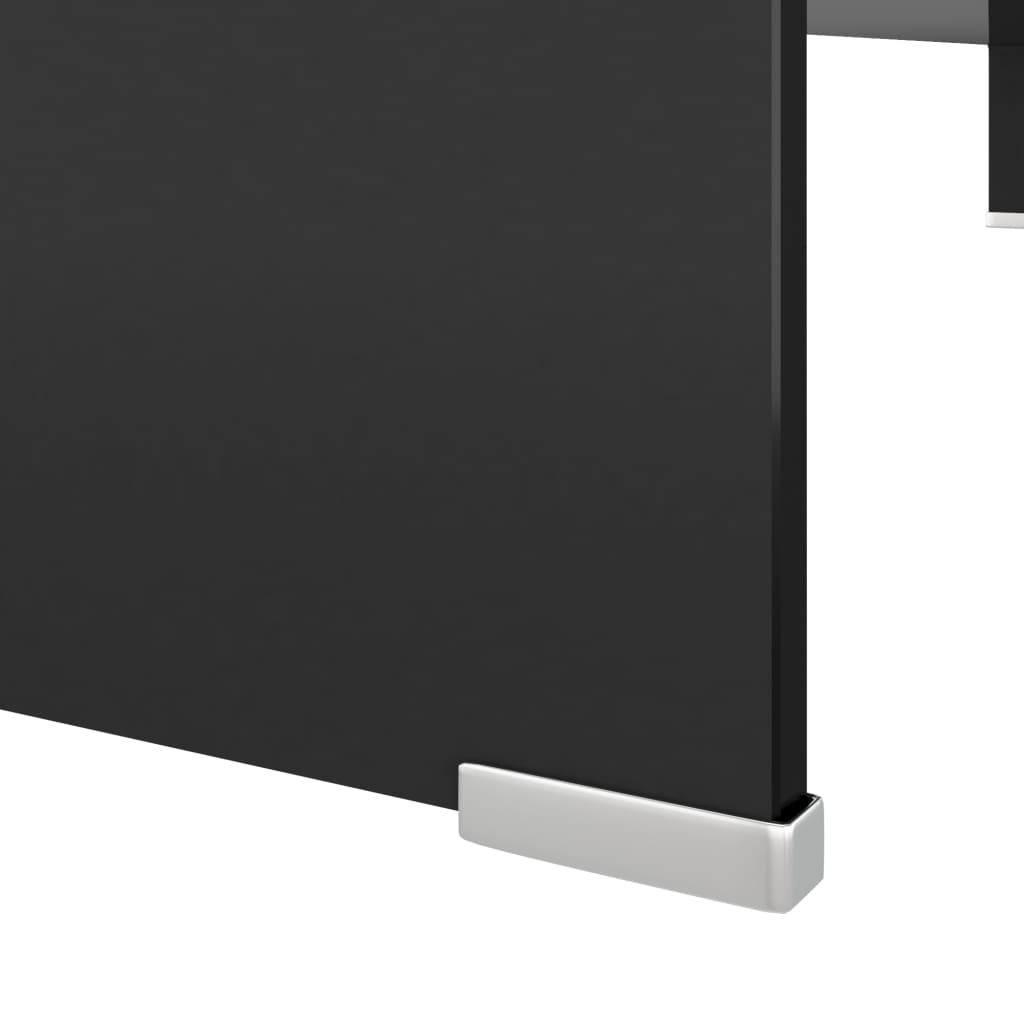 Mobile/Rialzo Porta TV in Vetro Nero 110x30x13 cm 244140